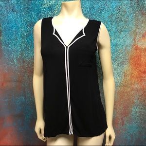 LAURA ASHLEY ~ Black ~ Jersey Knit Tank Size XL
