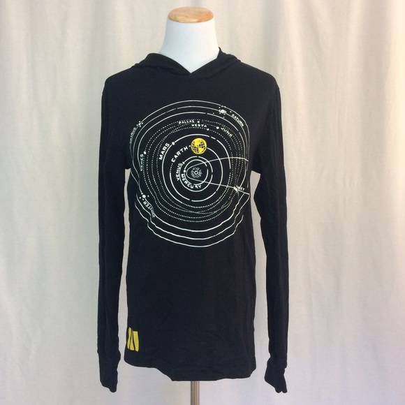bella+canvas Tops - Solar System Long Sleeve Hoodie