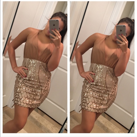 ✨ sale ✨Honeycomb Sequin Dress - Picture 2 of 3