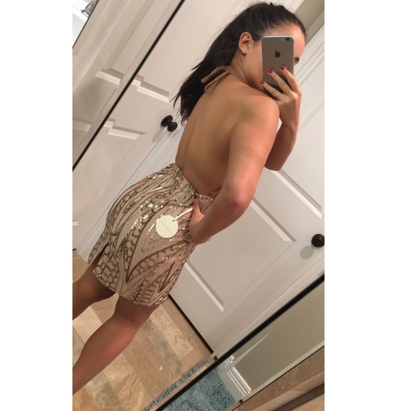 ✨ sale ✨Honeycomb Sequin Dress - Picture 3 of 3