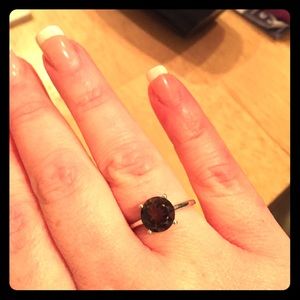Size 8 sterling silver and smoky quartz ring.