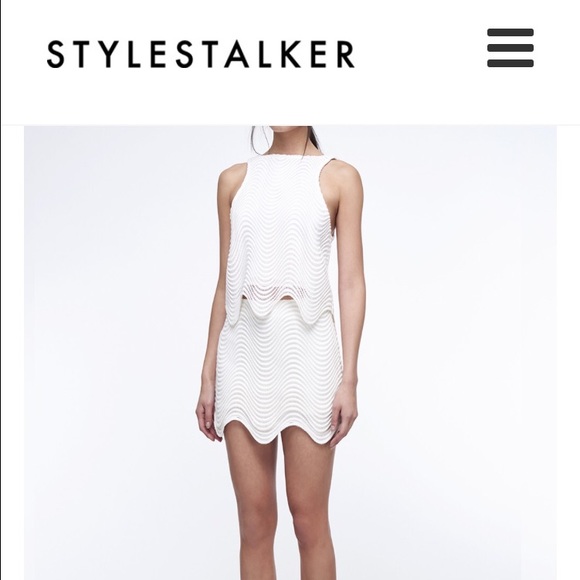 StyleStalker white Two piece skirt set