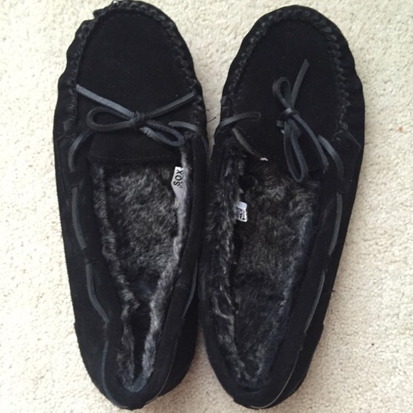 black moccasins