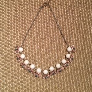 J.Crew Jewel Necklace. Light pink, grey and white