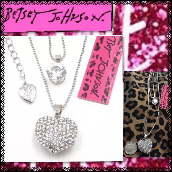 Betsey Johnson dual strand heart necklace