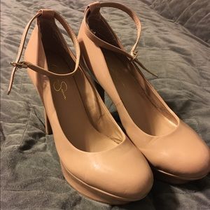 Jessica Simpson Nude Platform Heels