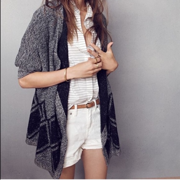Madewell All Angles Black Grey Cardigan Sweater
