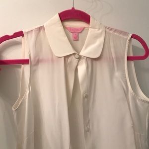 Lilly Pulitzer white sleeveless silk top