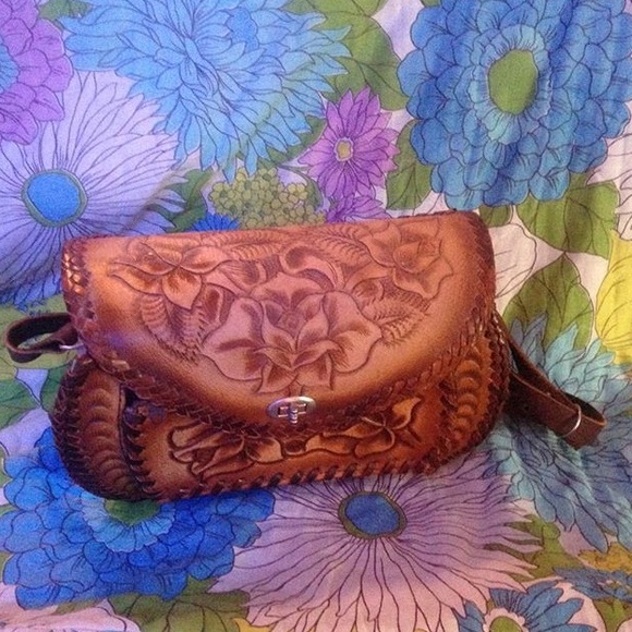 Hand tooled leather purse
