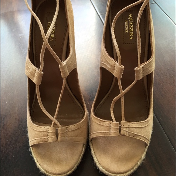 New Aquazzura Christy Lace Up Wedge