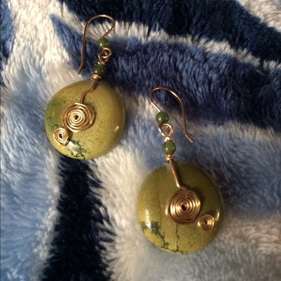 Green Turquoise Drop Earrings