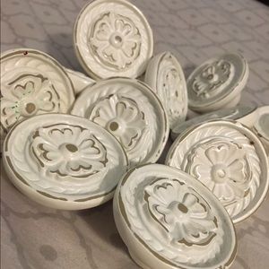 White Vintage/ antique floral knobs