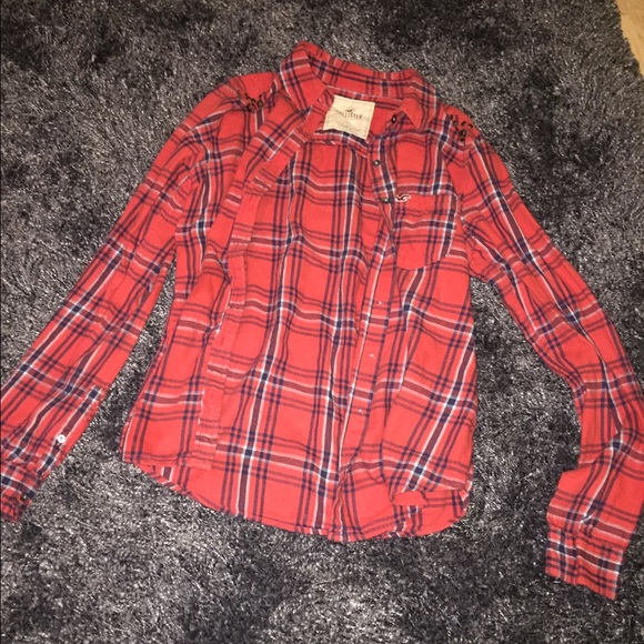 Hollister studded shoulder flannel