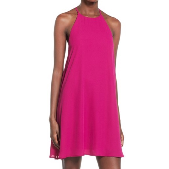 High neck trapeze dress