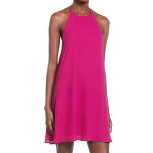 High neck trapeze dress