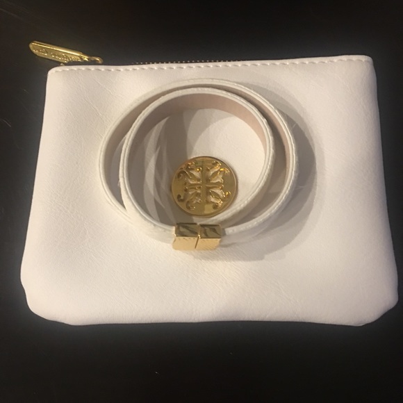 RUSTIC CUFF HALEY-White & Gold bracelet or choker! - Picture 2 of 4