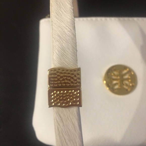 RUSTIC CUFF HALEY-White & Gold bracelet or choker! - Picture 3 of 4