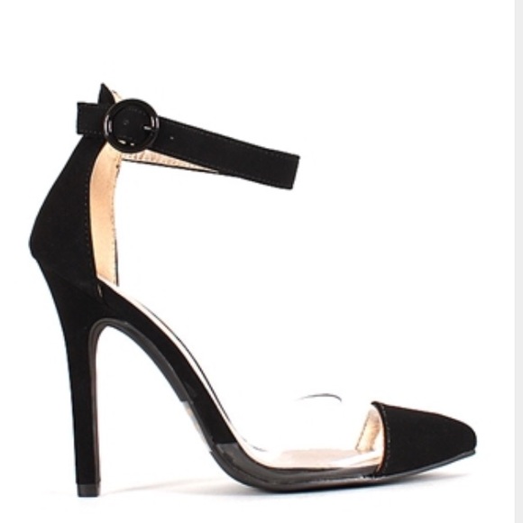 Clear & Black Lucite stiletto-