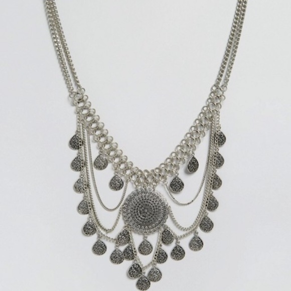 ASOS Glamorous Multi Disc Chain Statement Necklace