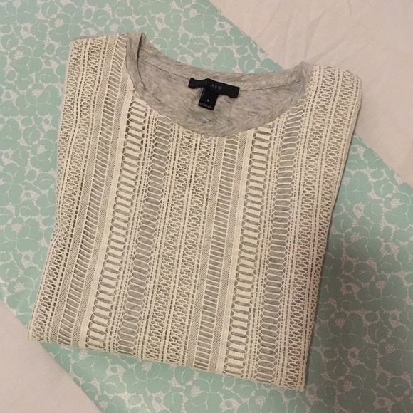 J. Crew Tops - J.Crew heather t with lace front