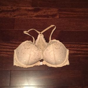 Nude PINK front clasp racer back bra