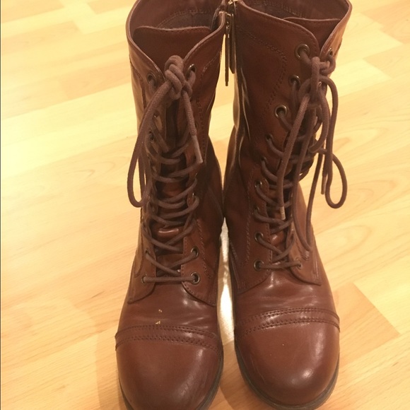 Brown combat boots 6.5