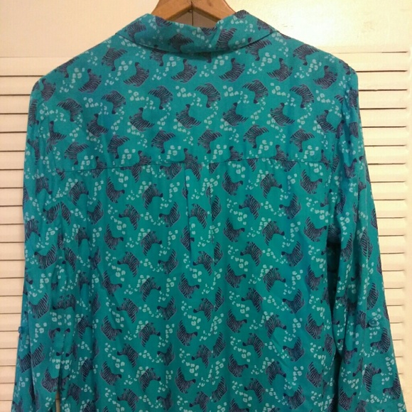 Sassy Blue Zebra Blouse - Picture 4 of 4