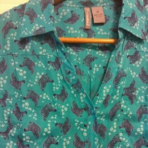 Sassy Blue Zebra Blouse