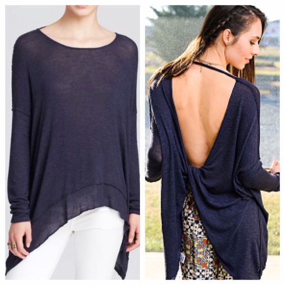FREE PEOPLE HACCI TWIST BACK ASYMMETRICAL SWEATER