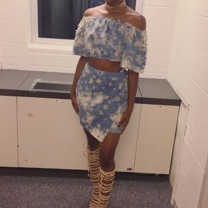 Denim on denim 2 piece outfit