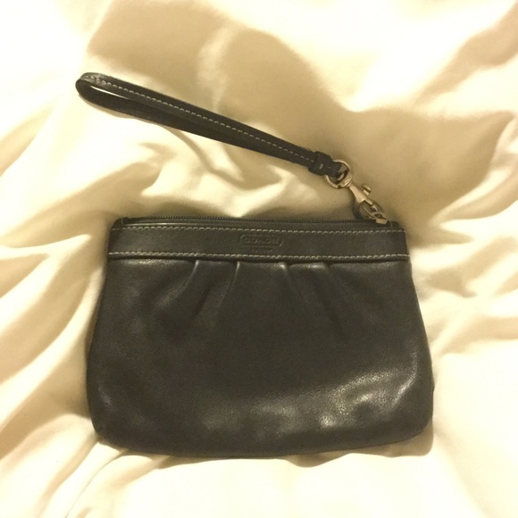 Coach Black Leather Wristlet