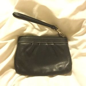 Coach Black Leather Wristlet