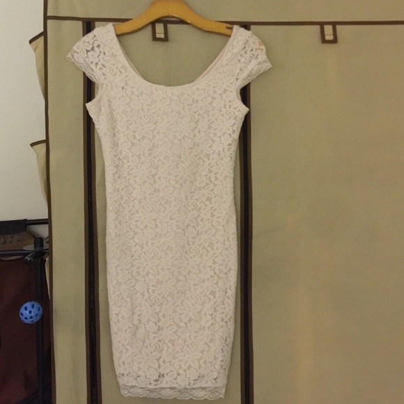 Cream white dress.