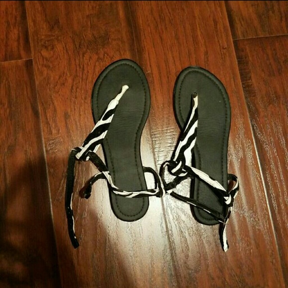 Zebra print gladiator sandals