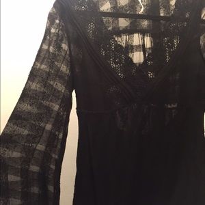 Free People shear checked summer dress. Worn once!