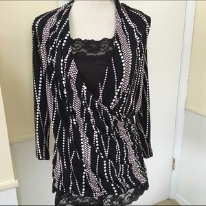 NY&Co. Black and Polkadot top