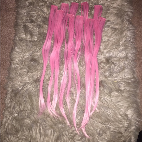 23" pink hair extensions