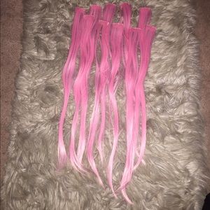 23" pink hair extensions