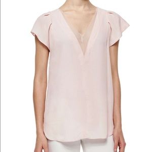 Rebecca Taylor crepe v neck top size 4 blush