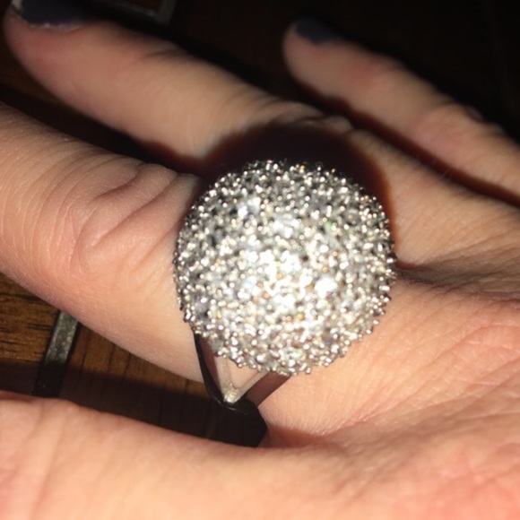 Lia Sophia Pave CZ ball ring size 8