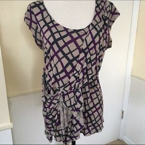 Banana Republic Tan and Purple Top