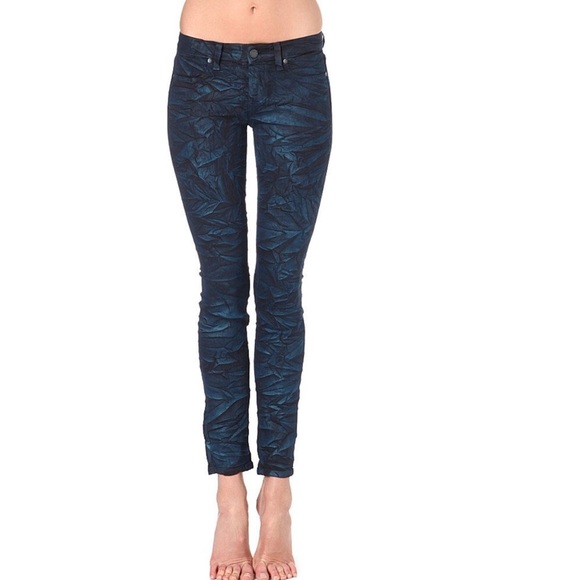 PAIGE Crinkle jeans 👖Ultra Skinny Fit Geode Blue