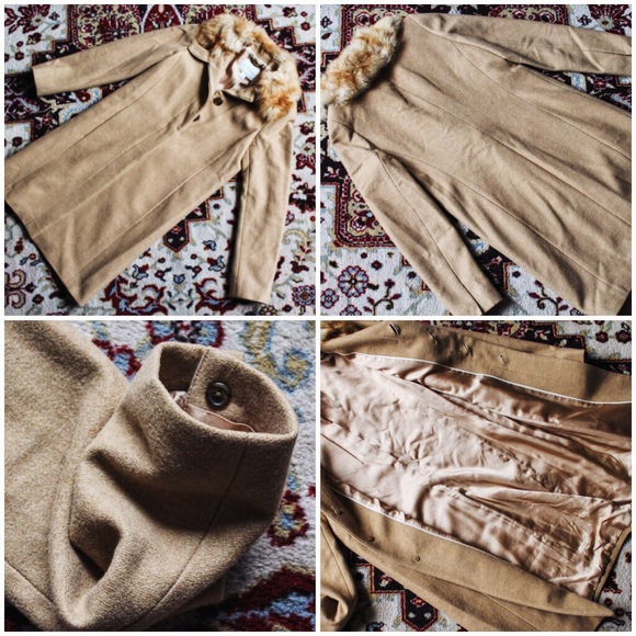 NEW | Banana Republic Long Wool Coat *Fur Collar - Picture 3 of 4