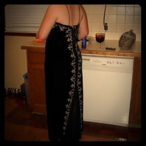 Black velvet gown
