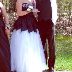 Black and white ball gown