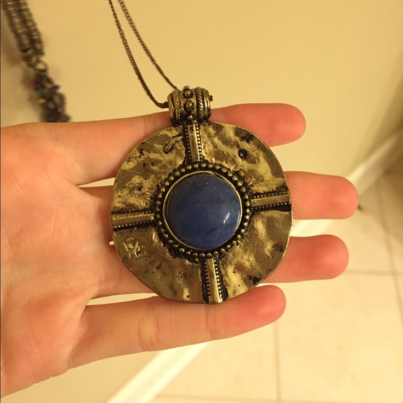 Long Coin w/ Jewel Center Necklace