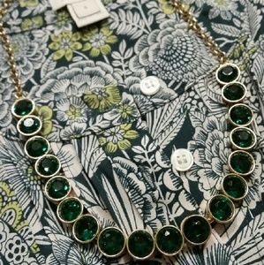 JCREW gorgeous green & gold necklace