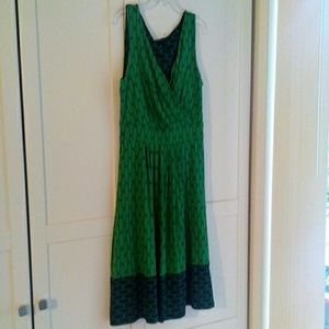 Lands' End green/navy blue dress