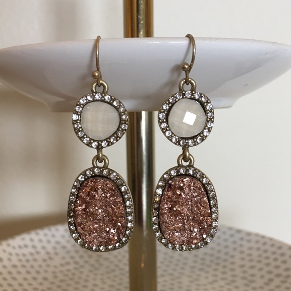 Bchic Jewelry - Crystal Pave Druzy Earrings