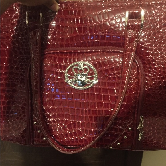 Red leather purse - Picture 1 of 2